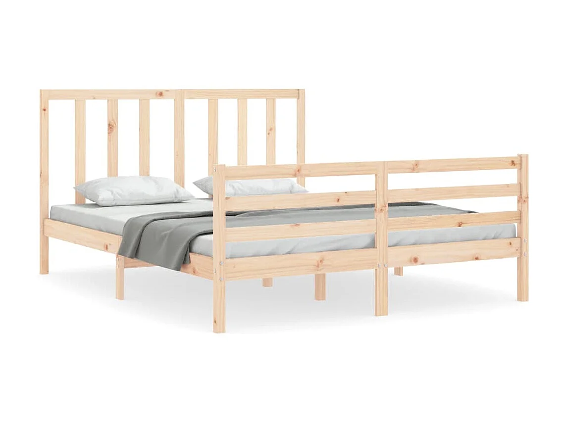 Lit-160x200 cm avec tête de lit bois massif EGGB11486