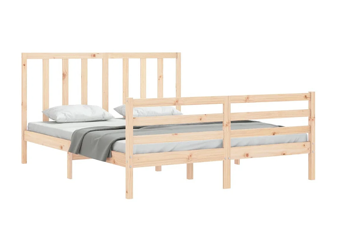 Lit-160x200 cm avec tête de lit bois massif EGGB11486