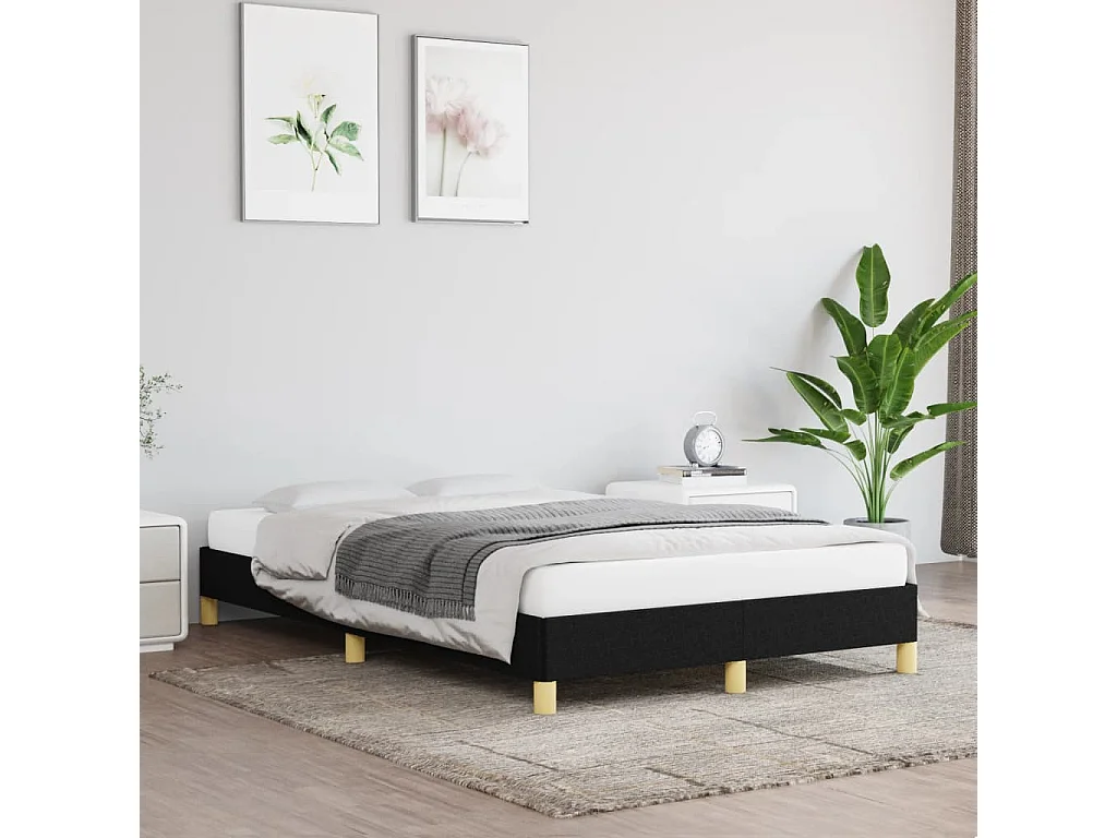 Cama 120x200 cm tecido preto PT159464