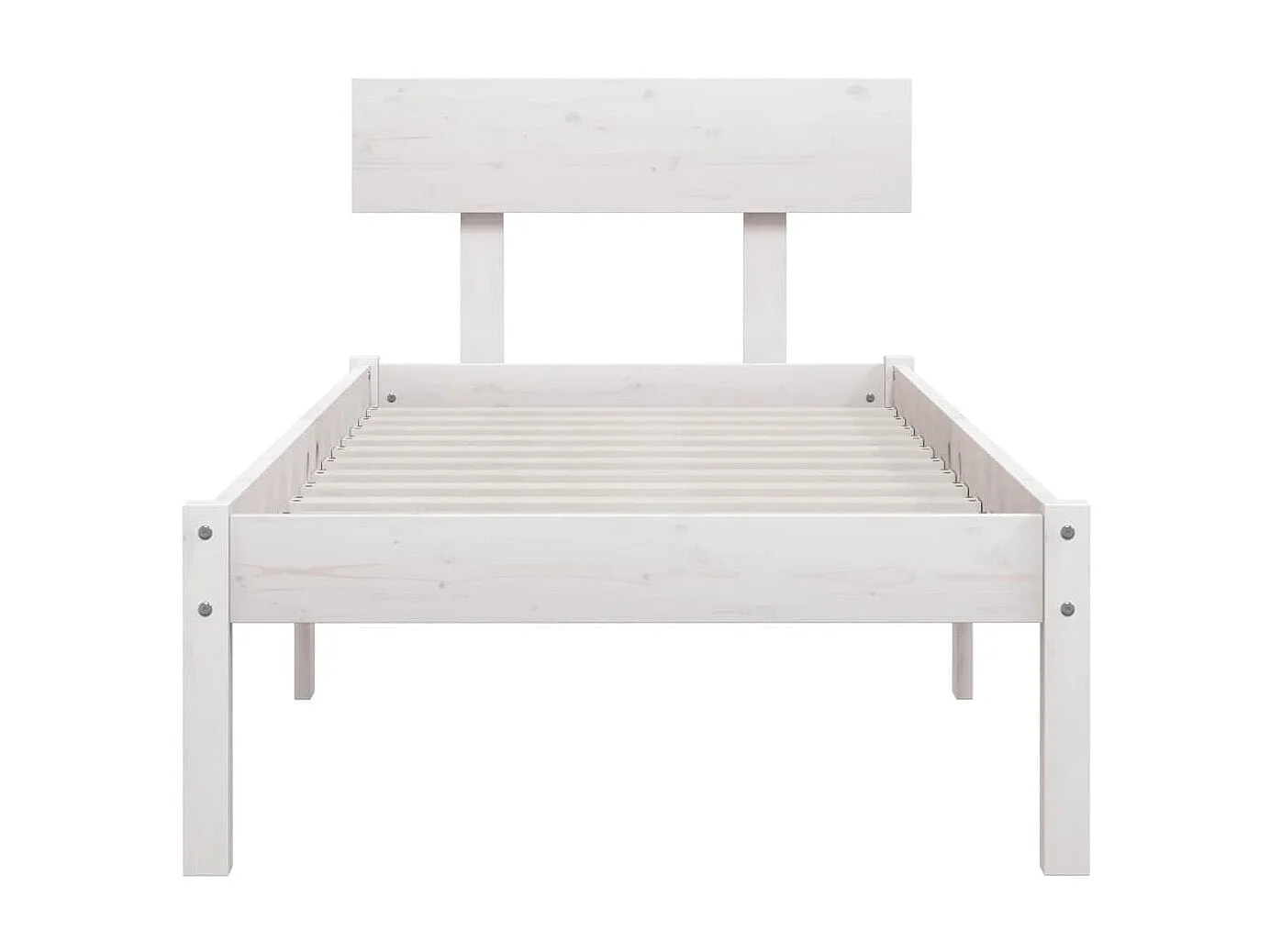 Lit-90x200 cm Blanc Bois de pin massif EGGB90578