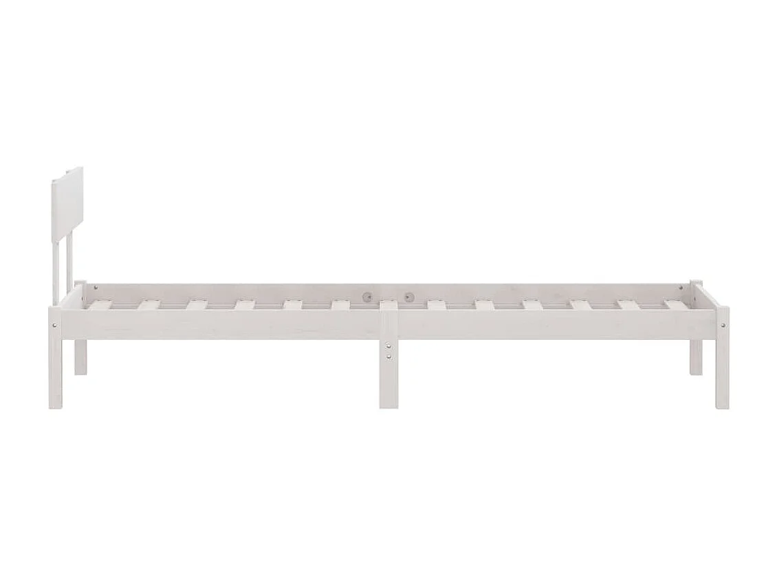 Lit-90x200 cm Blanc Bois de pin massif EGGB90578
