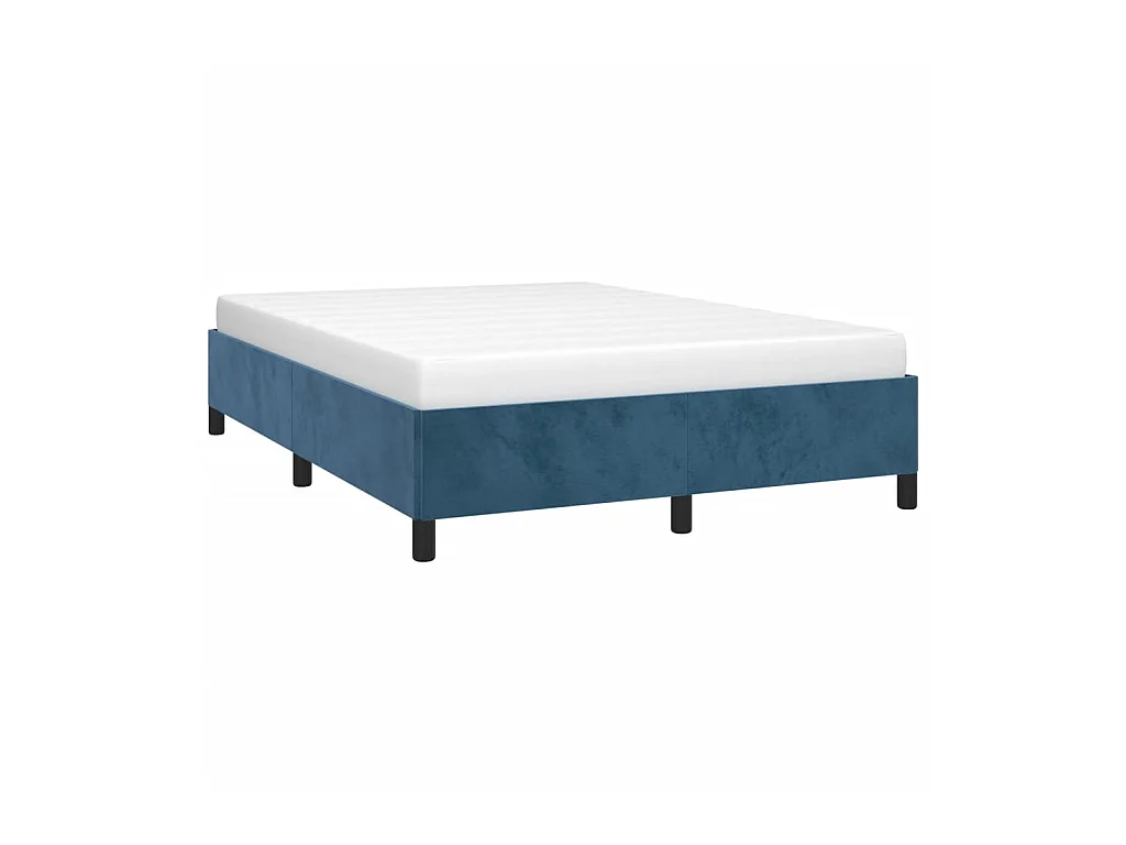 Cama 140x190 cm de terciopelo azul ES51613