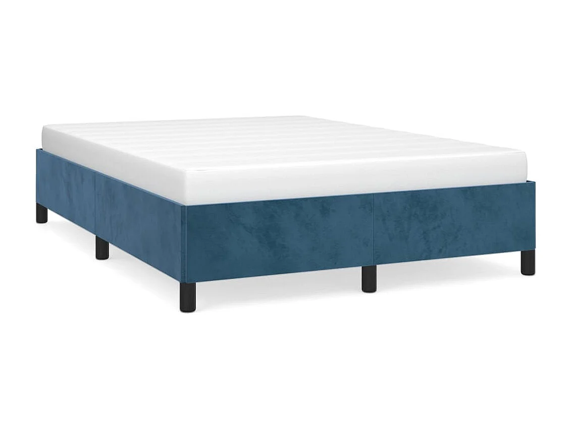 Cama 140x190 cm de terciopelo azul ES51613