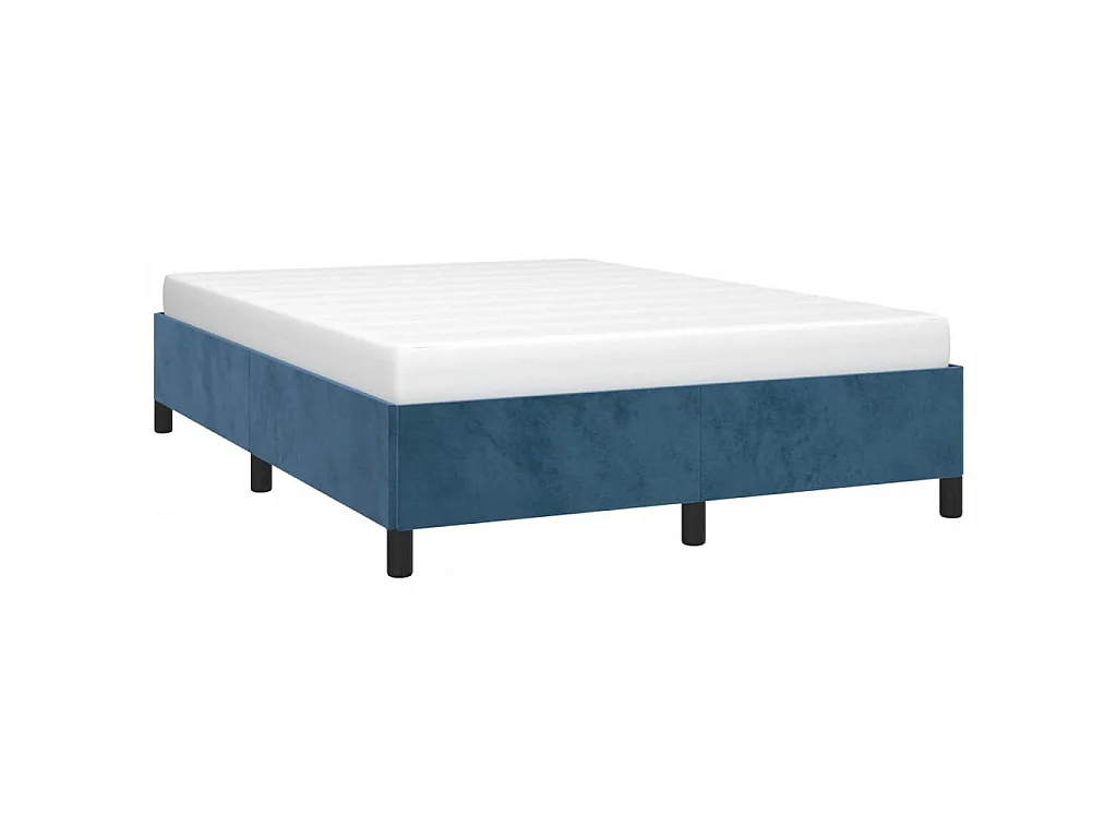 Cama 140x190 cm de terciopelo azul ES51613