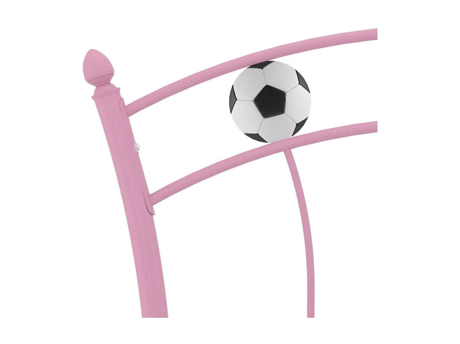 Cama com design de futebol 90x200 cm metal rosa PT884649