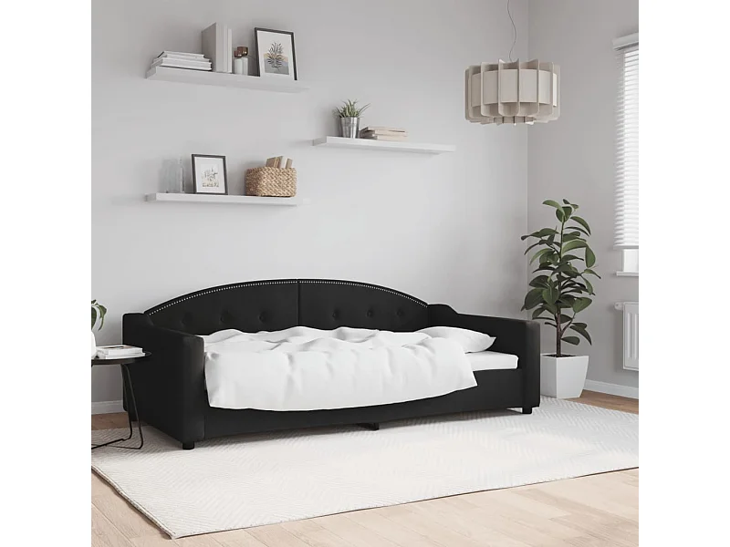 Lit-90x190 cm de repos noir tissu EGGB94894
