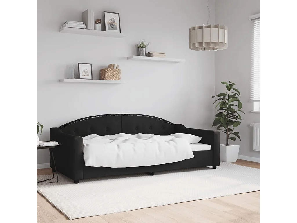 Lit-90x190 cm de repos noir tissu EGGB94894