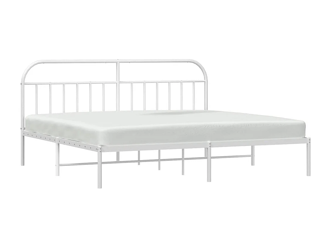 Cama com cabeceira 193x203 cm metal branco PT806644
