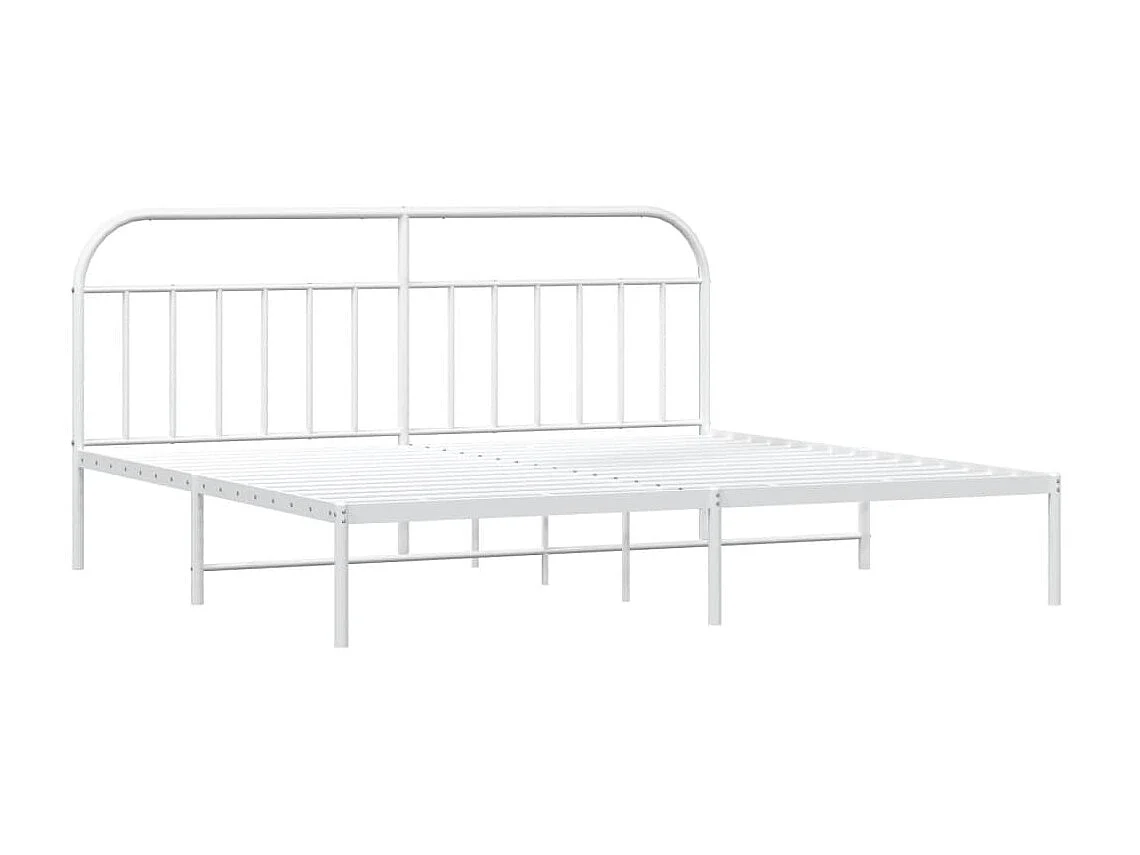 Cama com cabeceira 193x203 cm metal branco PT806644