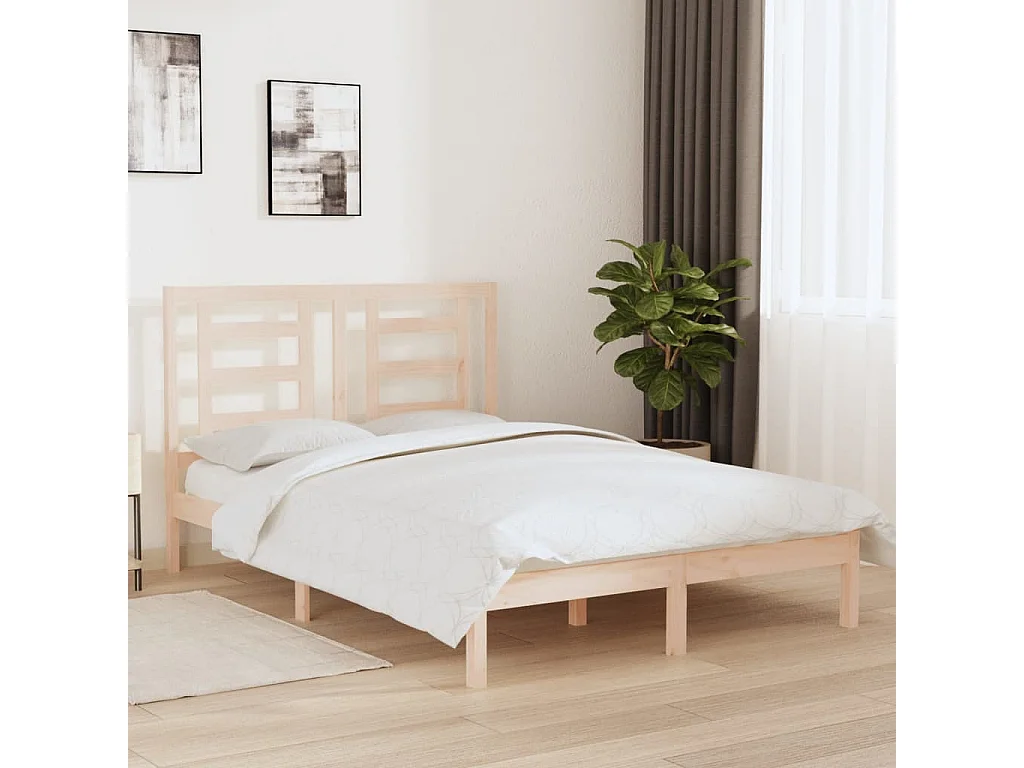 Lit-140x200 cm Bois de pin massif EGGB96931