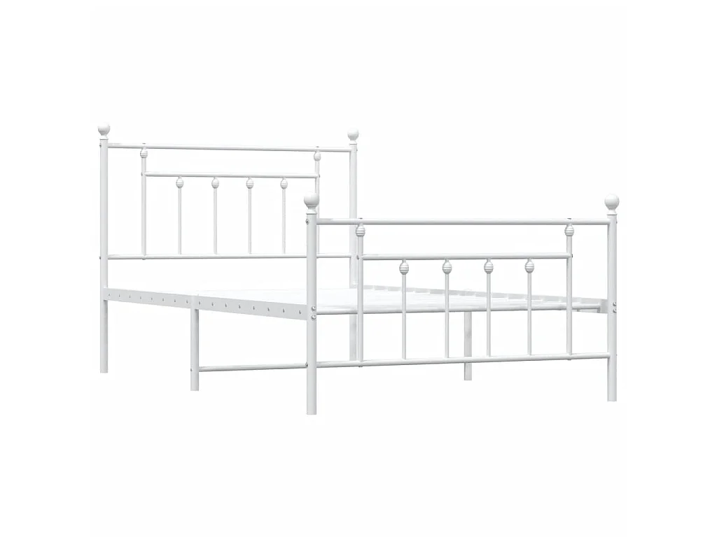 Cama com cabeceira e pés 100x200 cm metal branco PT959589