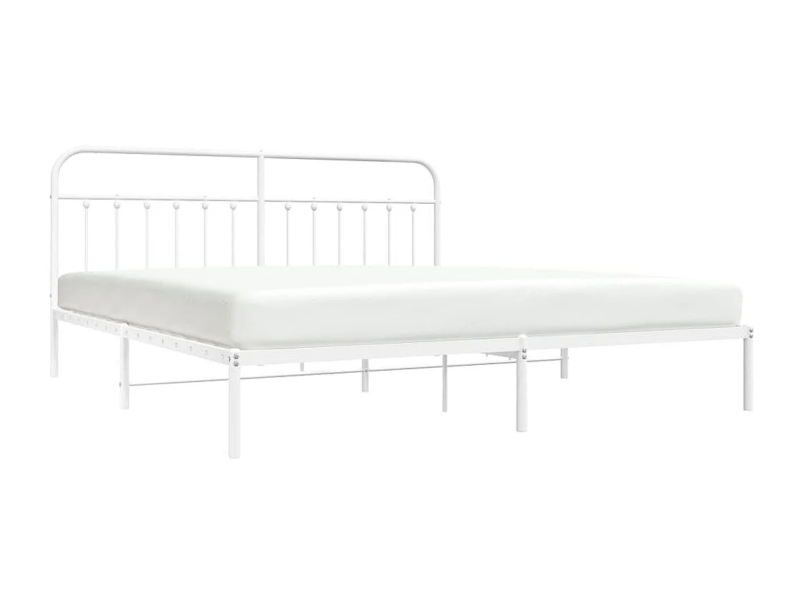 Bedframe met hoofdbord metaal wit 200x200 cm NL34726