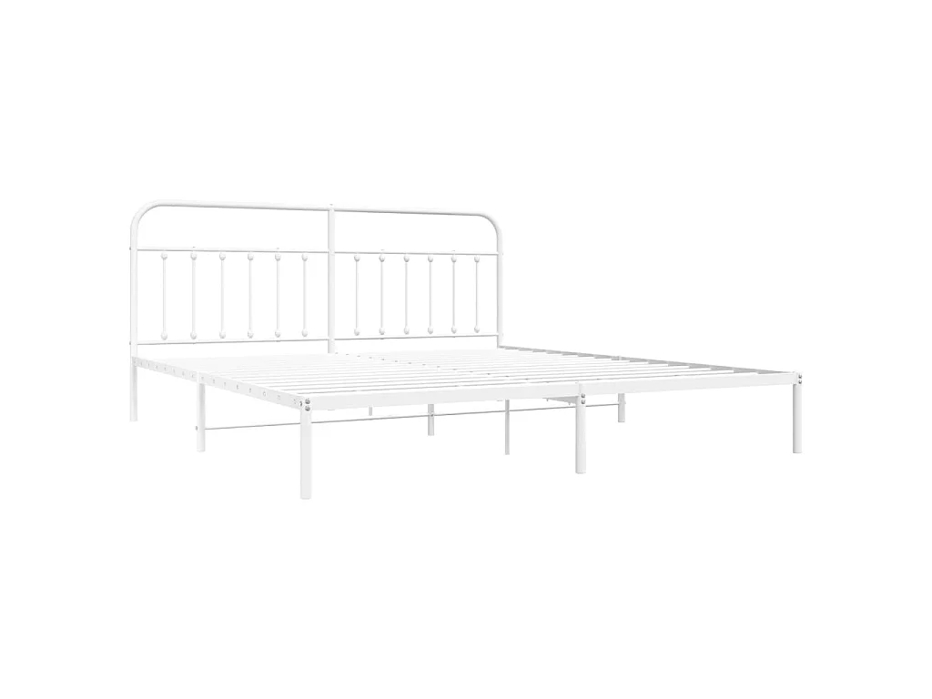 Bedframe met hoofdbord metaal wit 200x200 cm NL34726