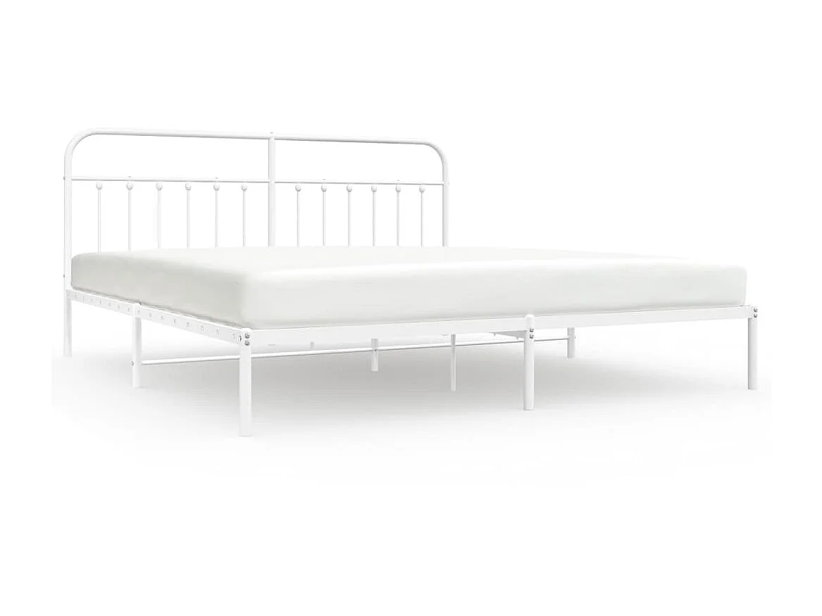 Bedframe met hoofdbord metaal wit 200x200 cm NL34726