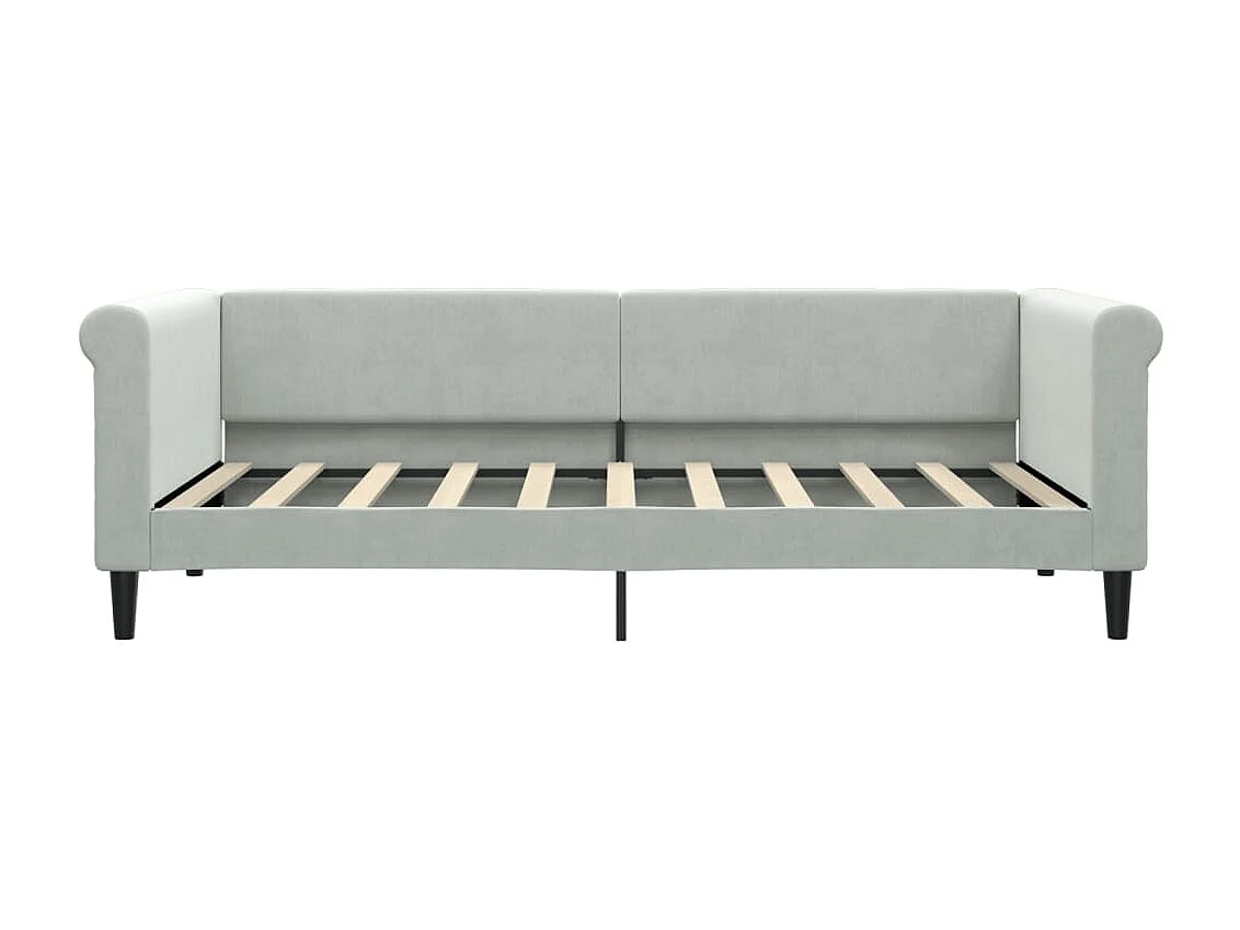 Cama 90x200 cm terciopelo gris claro ES85971