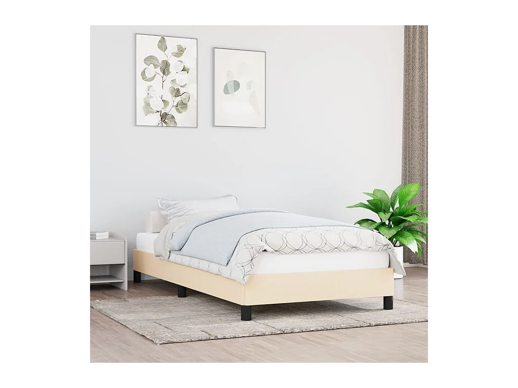 Lit-80x200 cm Crème Tissu EGGB49002