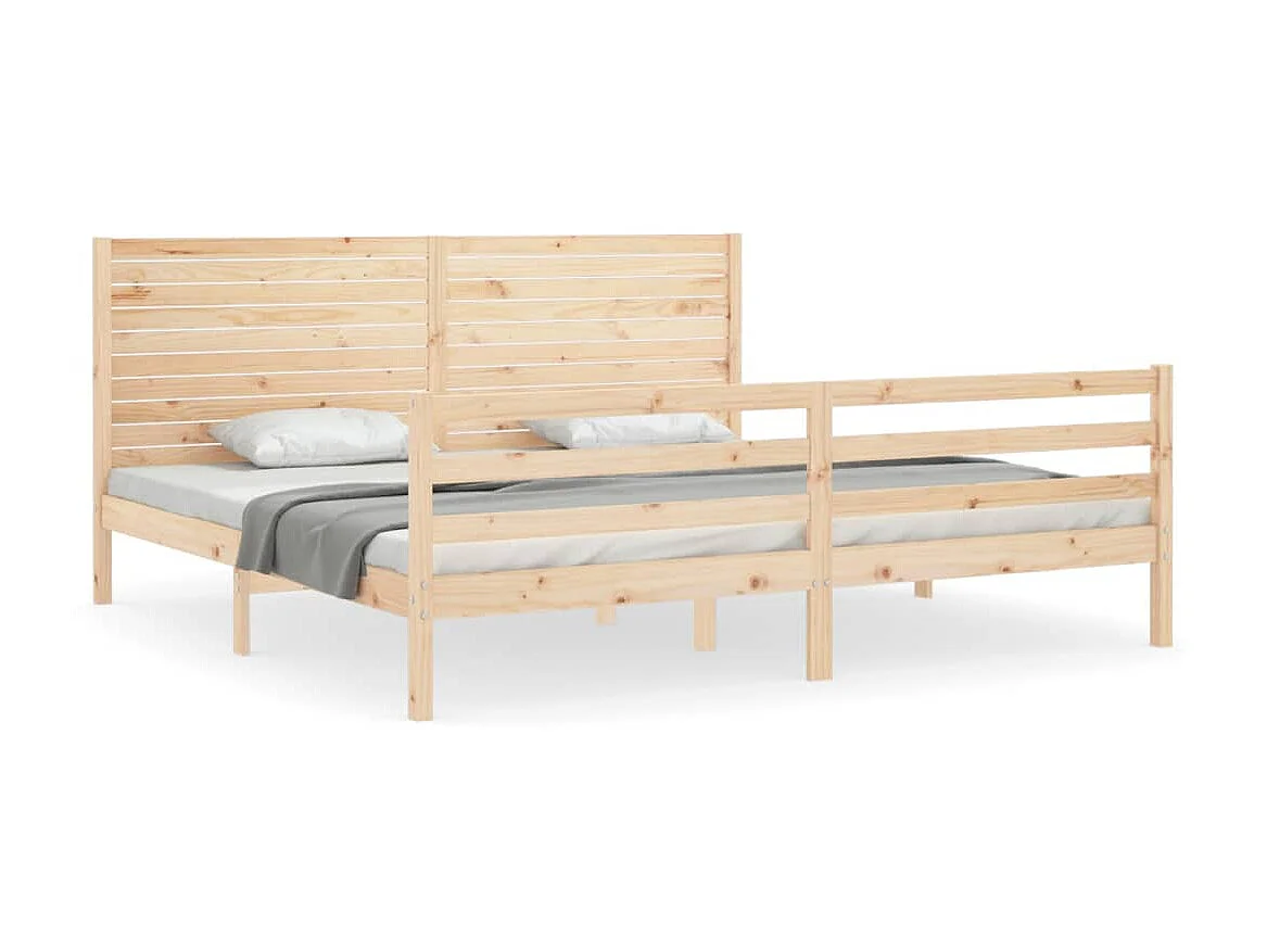 Lit-180x200 cm avec tête de lit Super King bois massif EGGB80592
