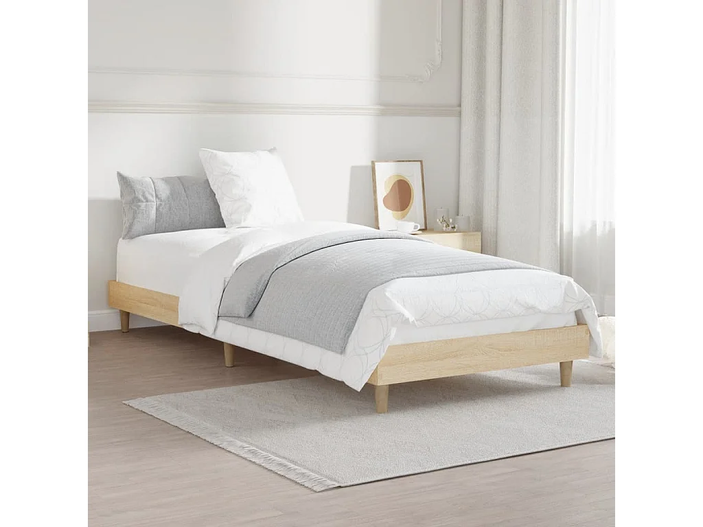 Lit-75x190 cm chêne sonoma bois d'ingénierie EGGB11401