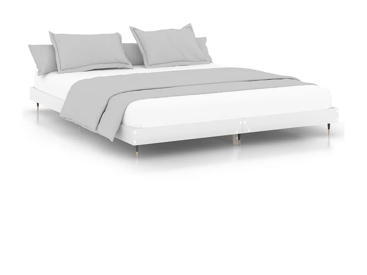 Lit-200x200 cm blanc bois d'ingénierie EGGB16293