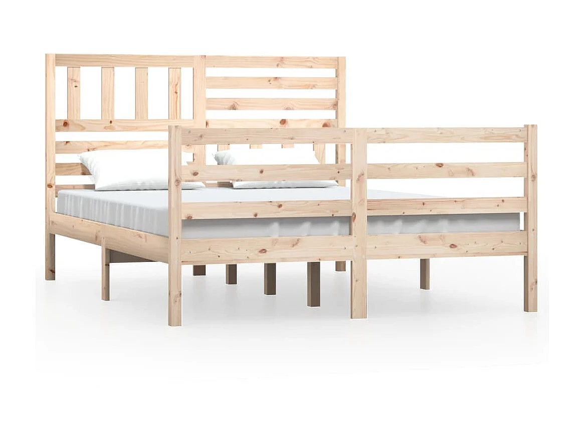 Lit-120x190 cm Bois massif Petit Double EGGB43861