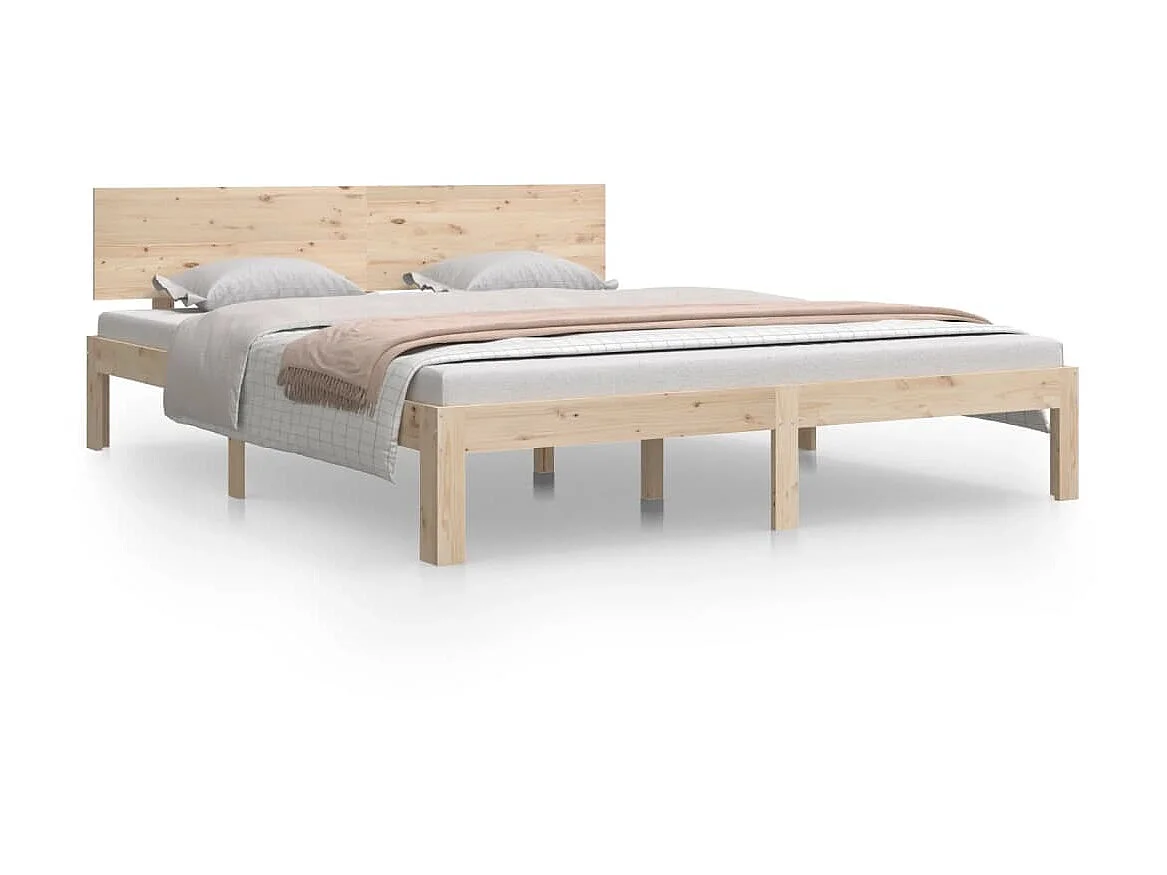Lit-160x200 cm Bois de pin massif EGGB35456