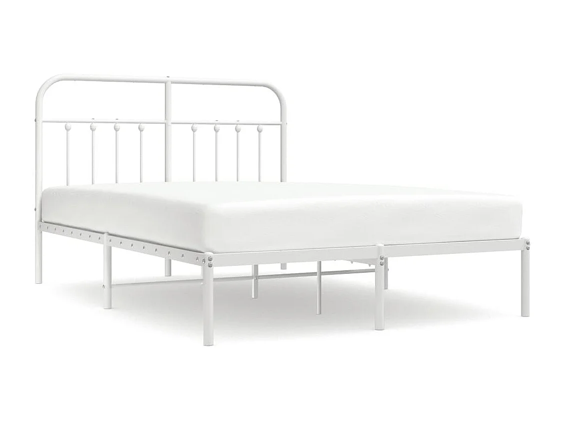 Bedframe met hoofdbord metaal wit 140x200 cm NL45635