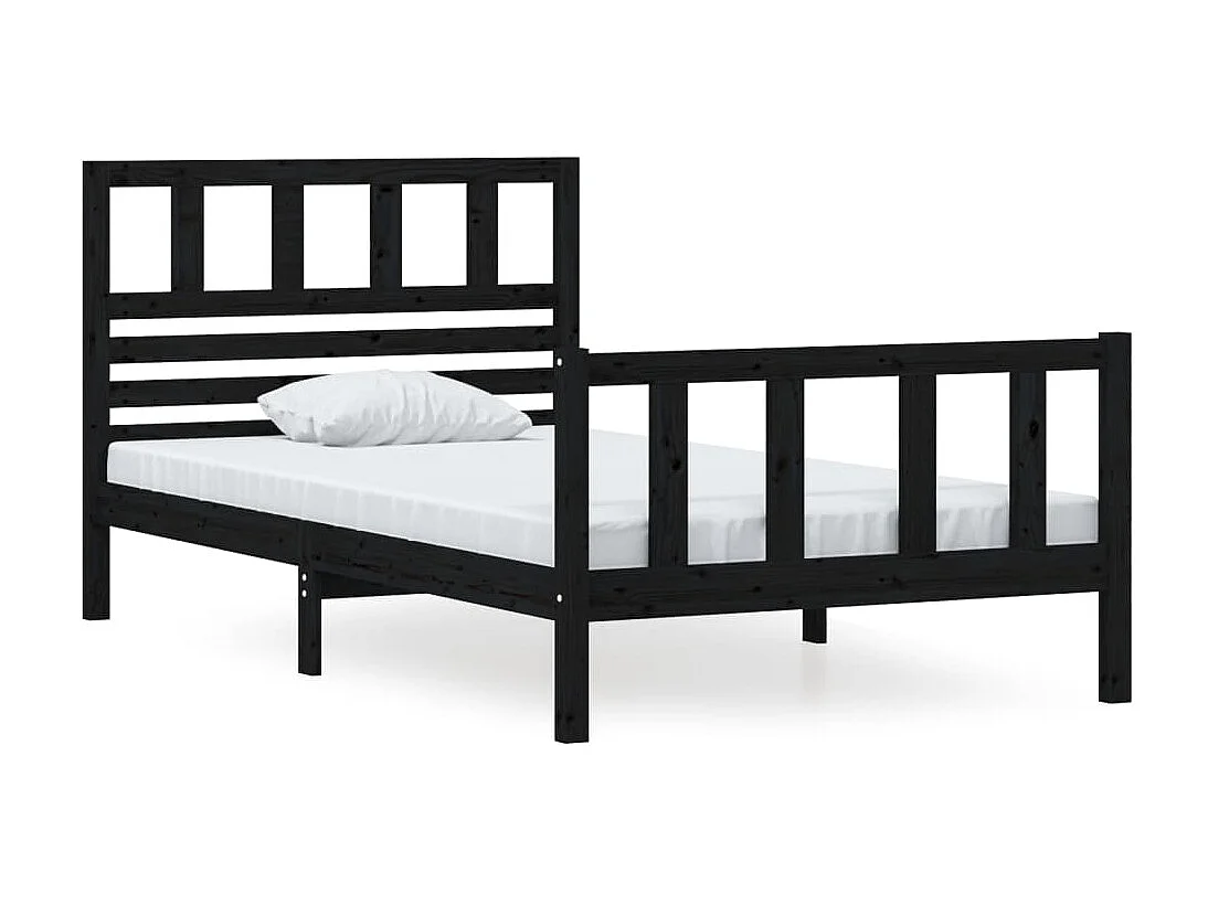 Lit-100x200 cm Noir Bois massif EGGB96215