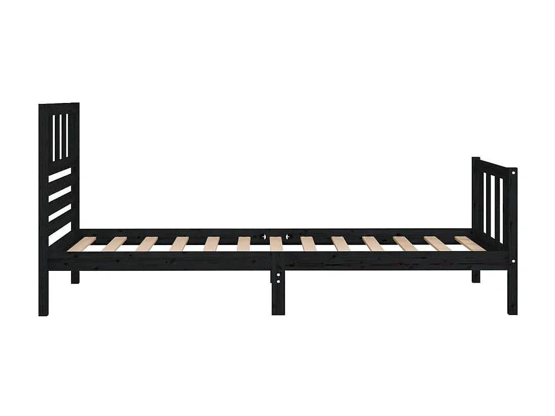 Lit-100x200 cm Noir Bois massif EGGB96215