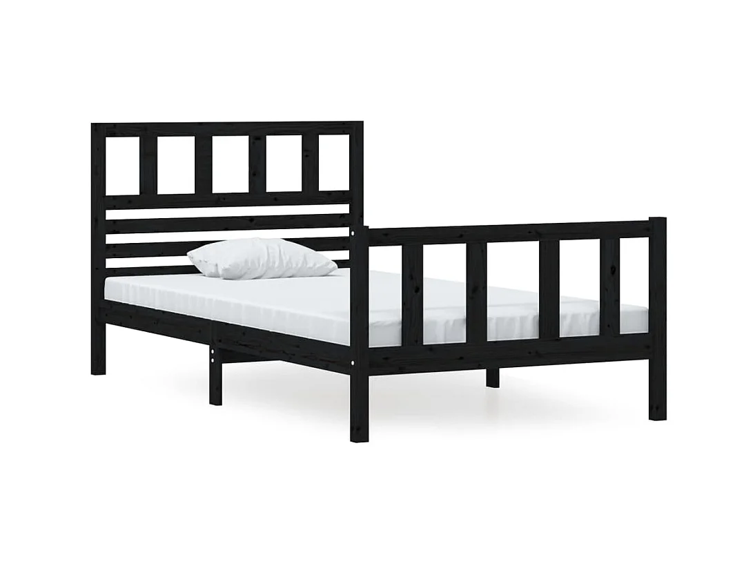 Bedframe massief hout zwart 100x200 cm NL71232