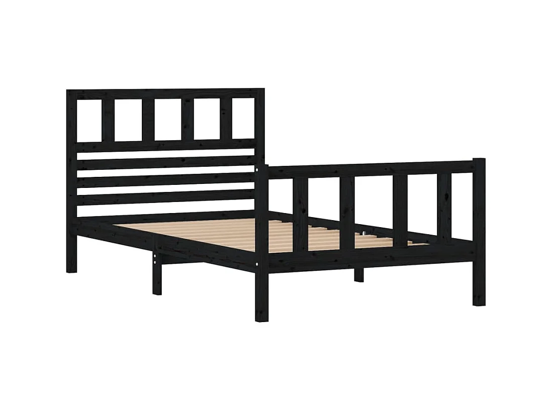 Bedframe massief hout zwart 100x200 cm NL71232