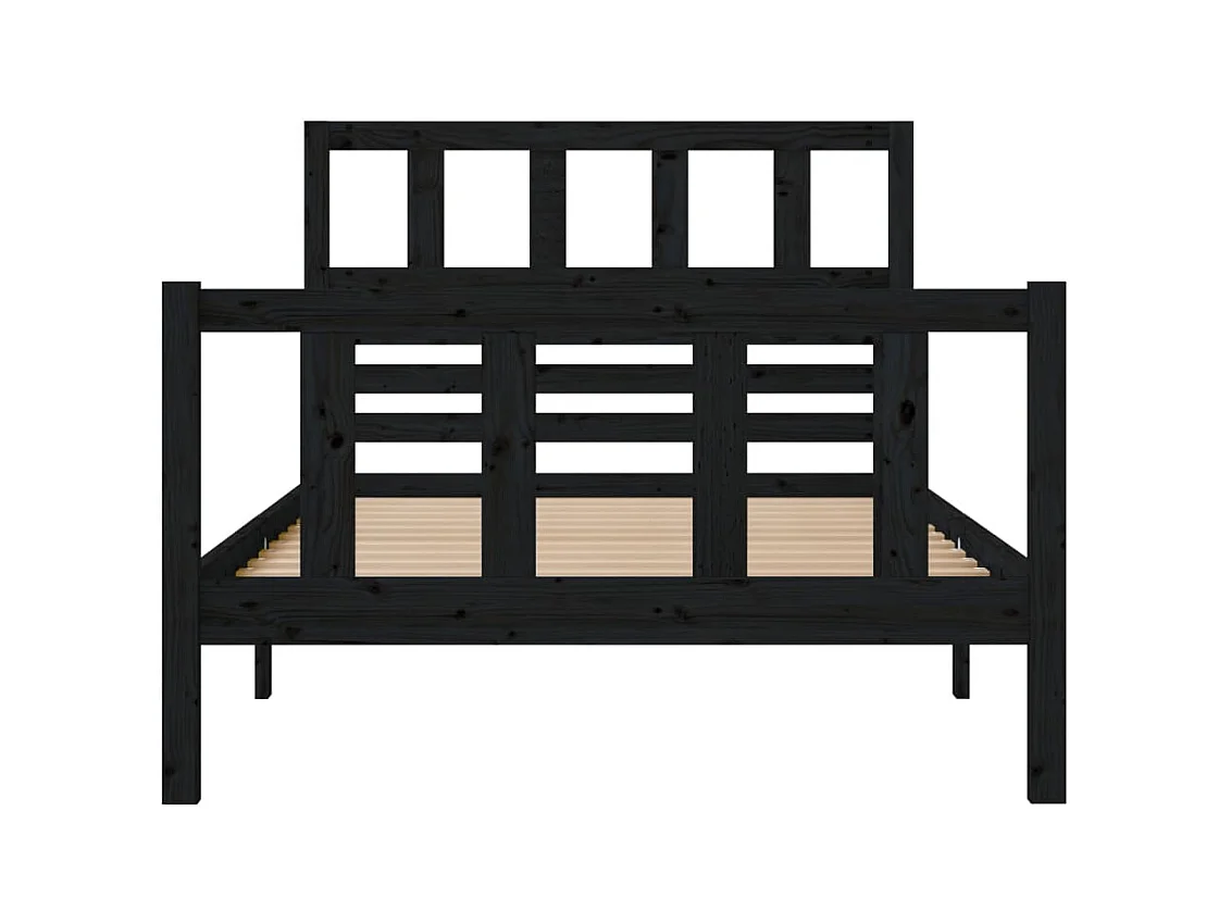 Bedframe massief hout zwart 100x200 cm NL71232