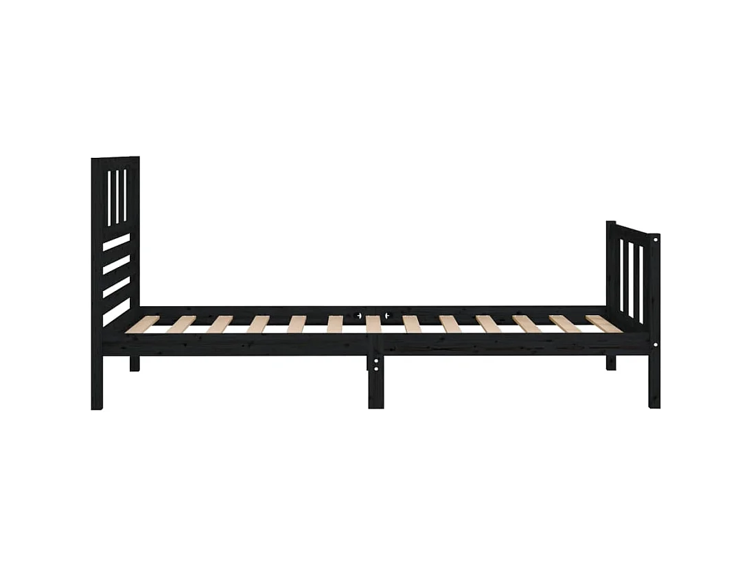 Bedframe massief hout zwart 100x200 cm NL71232