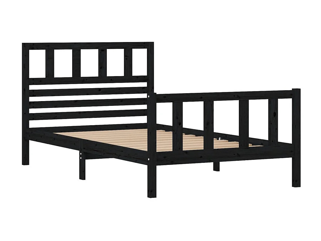 Bedframe massief hout zwart 100x200 cm NL71232
