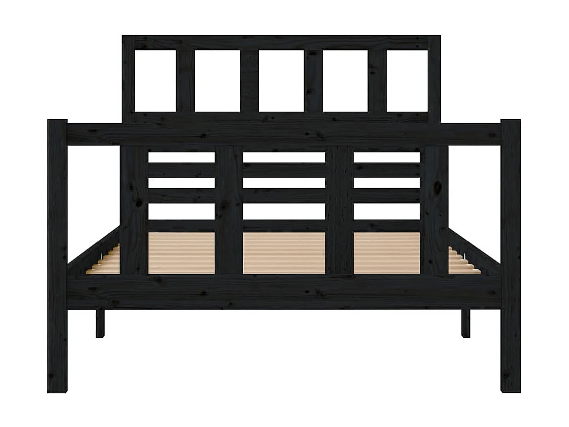 Bedframe massief hout zwart 100x200 cm NL71232