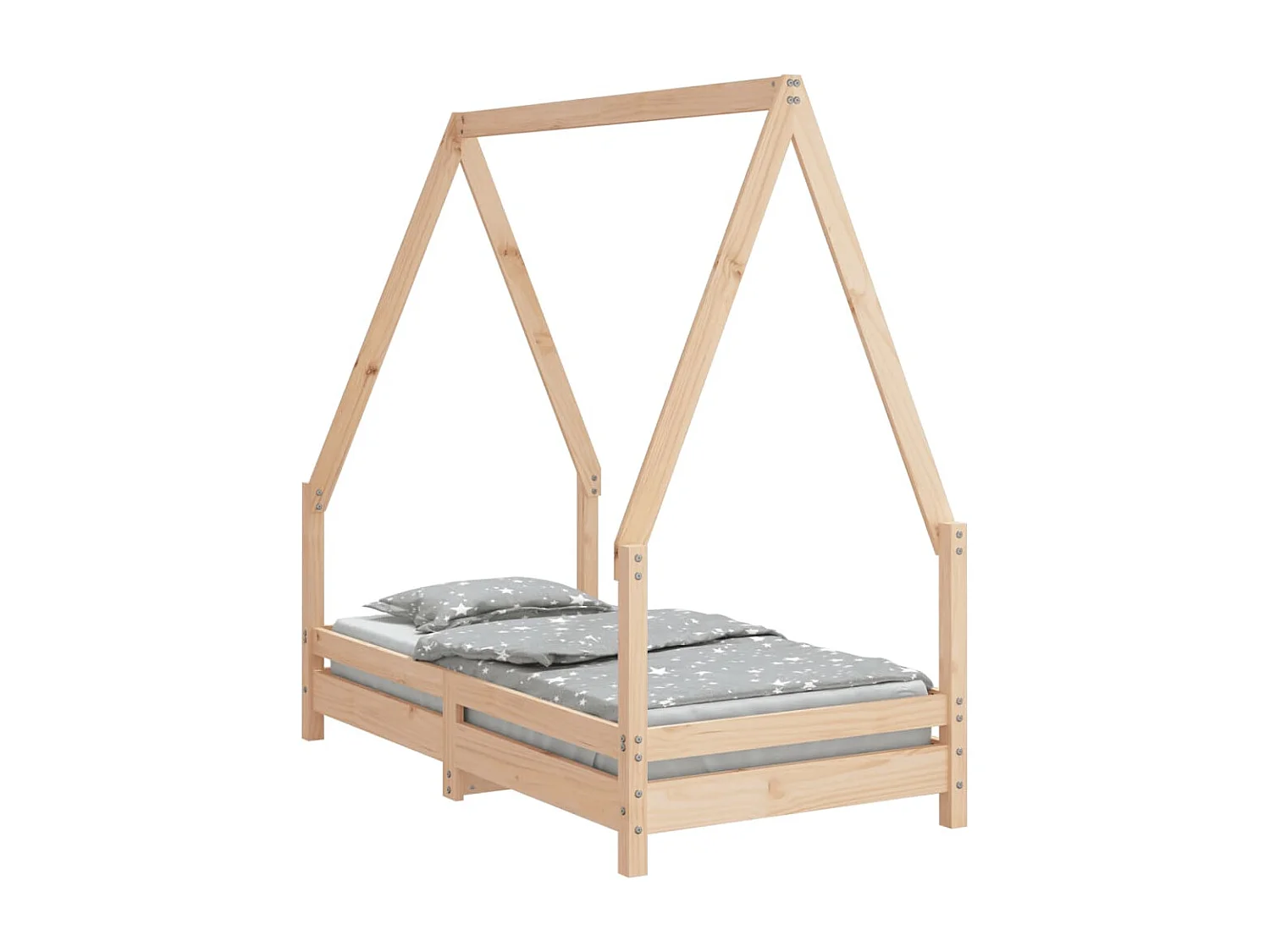 Cama 70x140 cm para niños madera maciza de pino ES50603