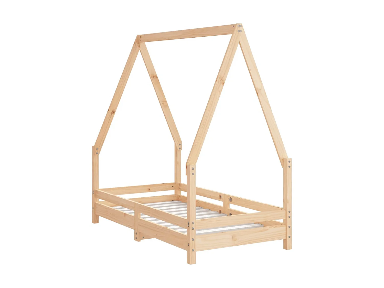 Cama 70x140 cm para niños madera maciza de pino ES50603