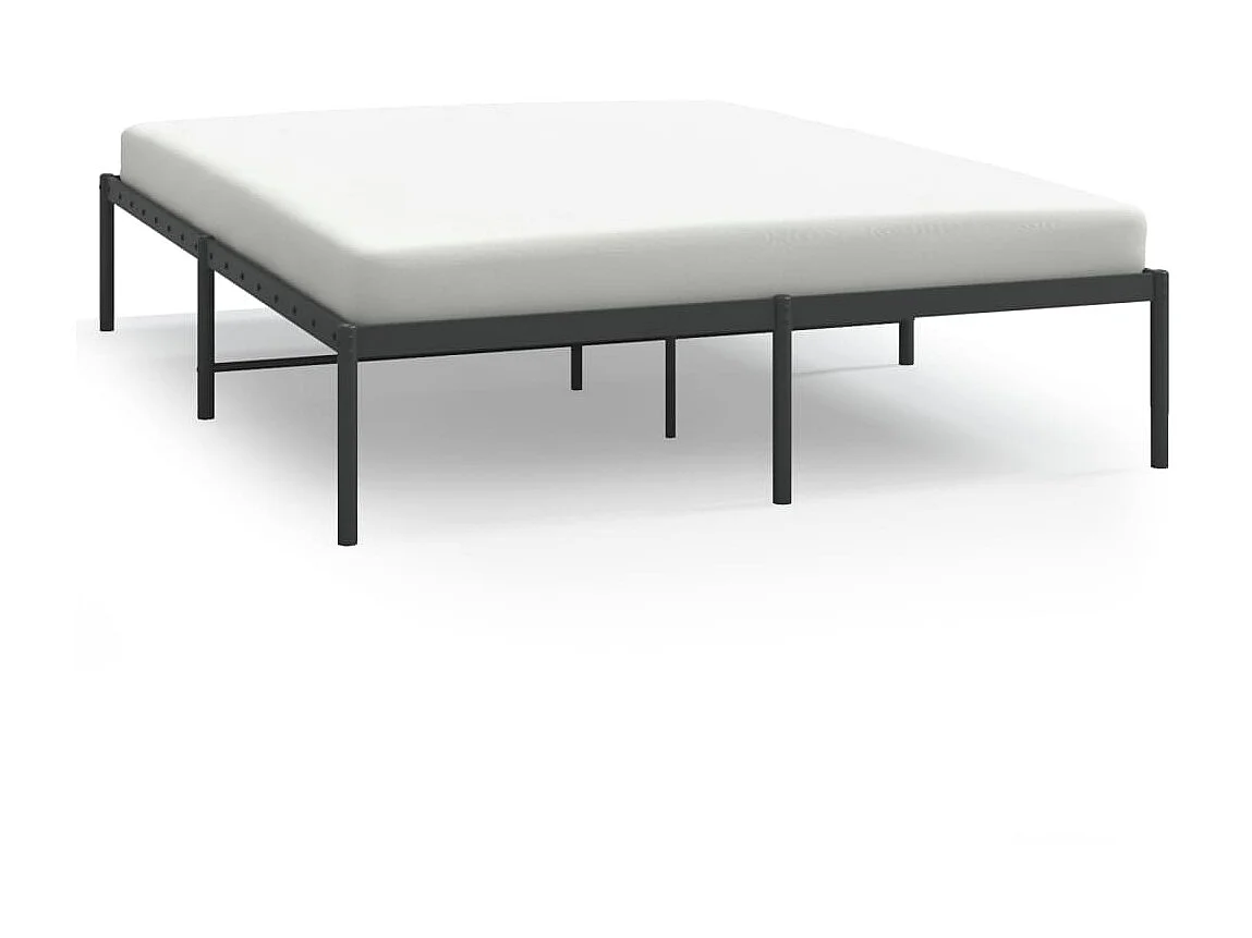 Cama 140x190 cm metal preto PT819050