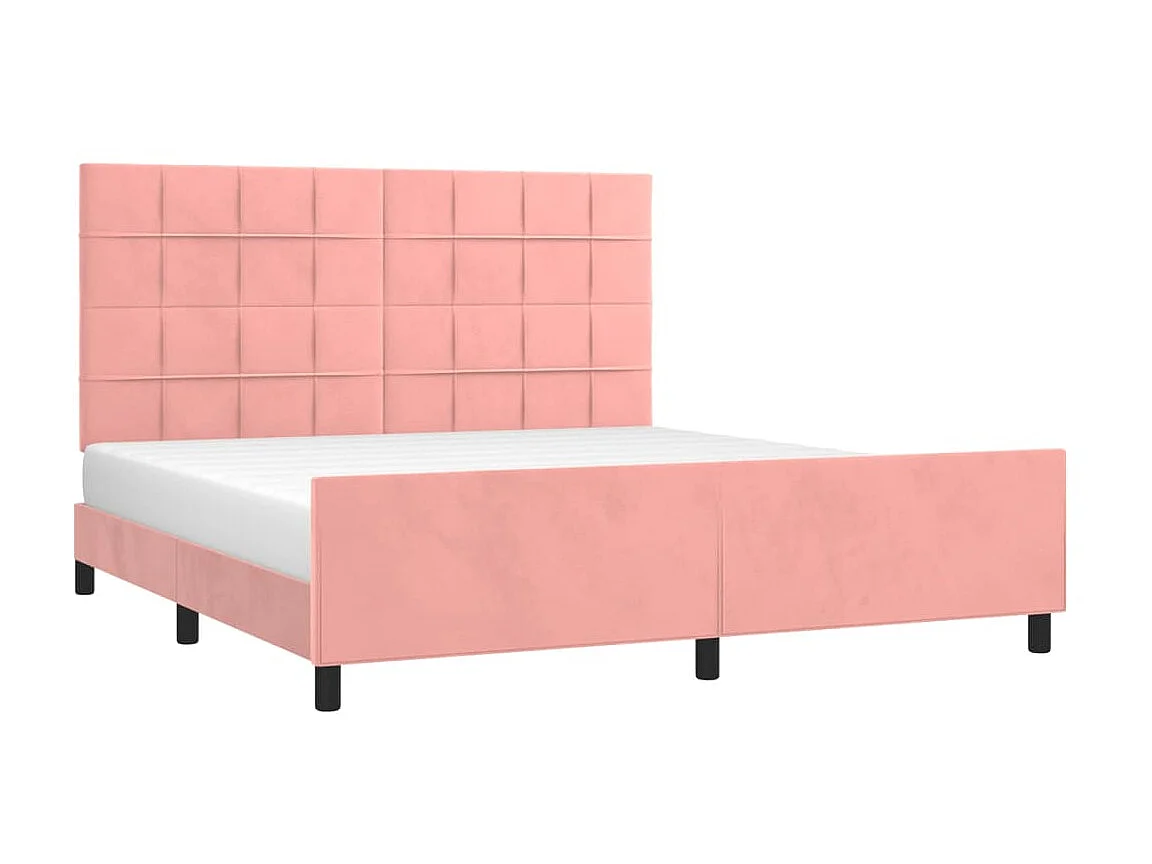 Lit-160x200 cm avec tête de lit Rose Velours EGGB93386