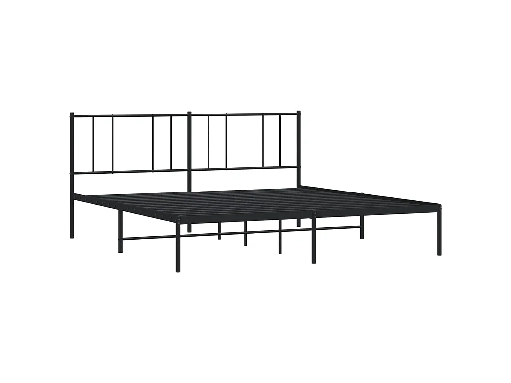 Cama 190x200 cm con cabecero metal negro ES78144