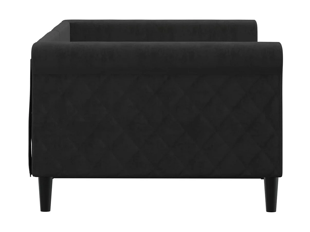 Tagesbett,Sofabett Schwarz 90x190 cm Samt -gkd66181