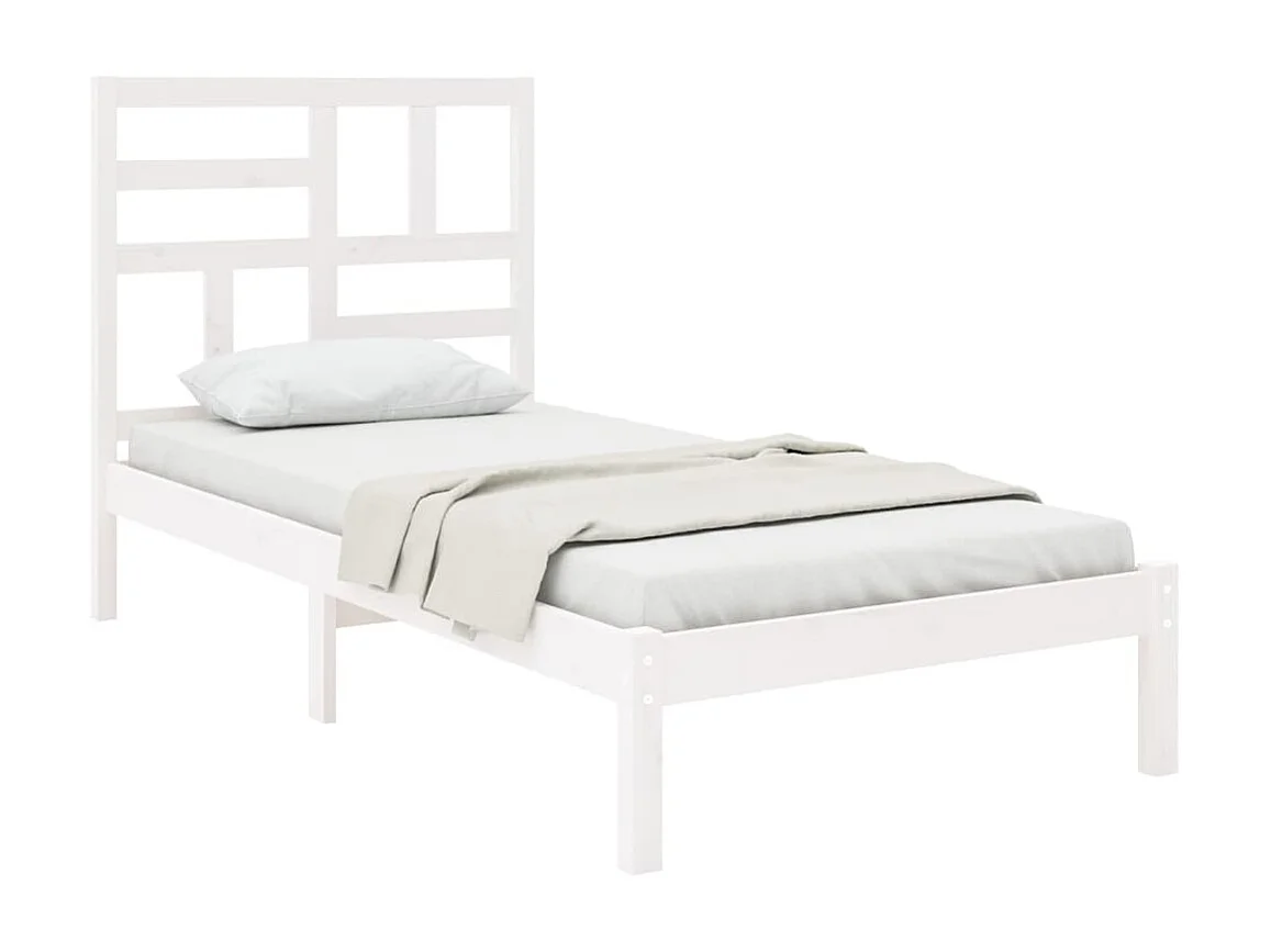 Lit-100x200 cm Blanc Bois massif EGGB20928