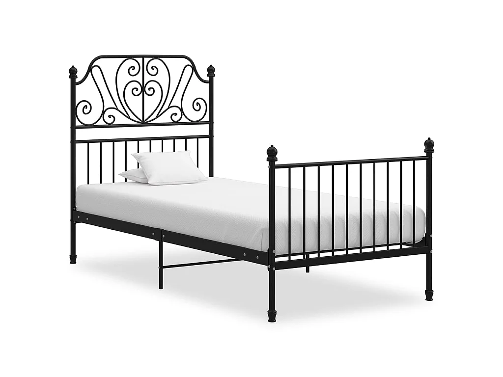 Cama 100x200 cm metal preto PT680358