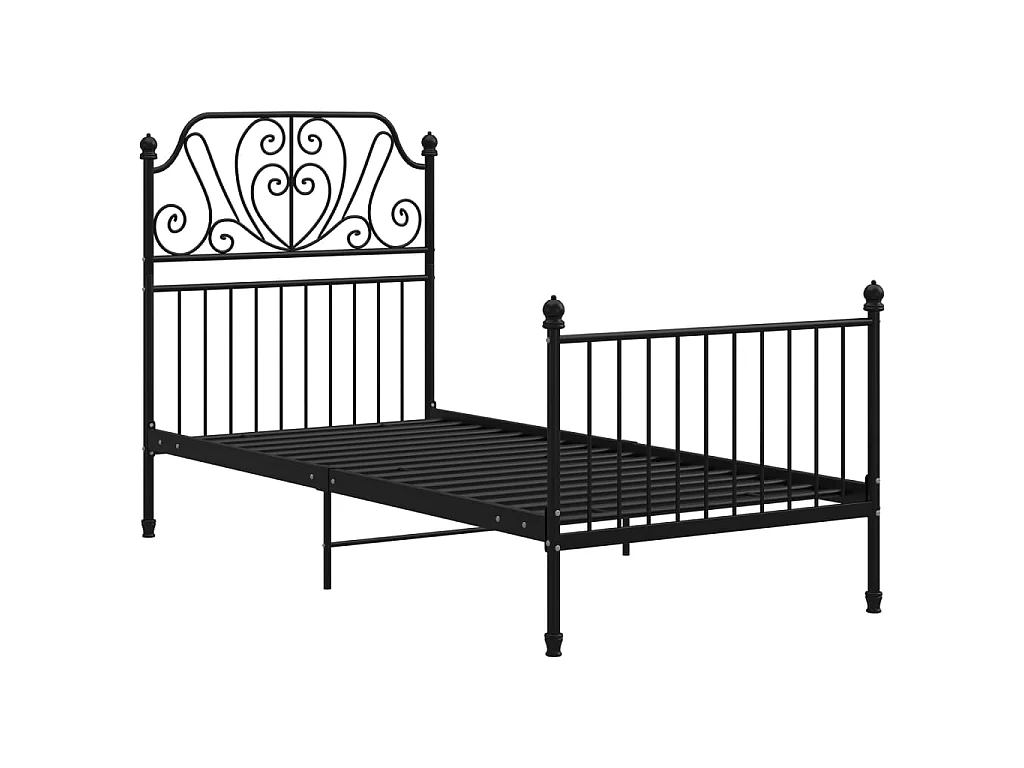 Cama 100x200 cm metal preto PT680358