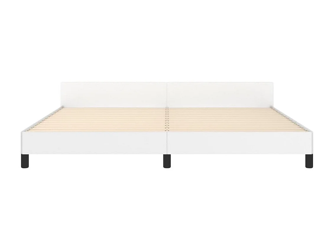 Lit-200x200 cm avec tête de lit Blanc Similicuir EGGB26440