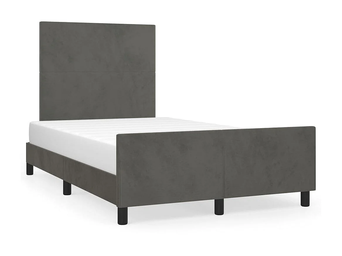 Bedframe met hoofdeinde fluweel donkergrijs 120x200 cm NL67407