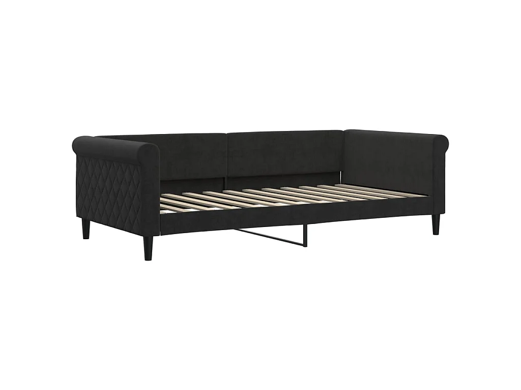 Lit-100x200 cm de repos noir velours EGGB81650