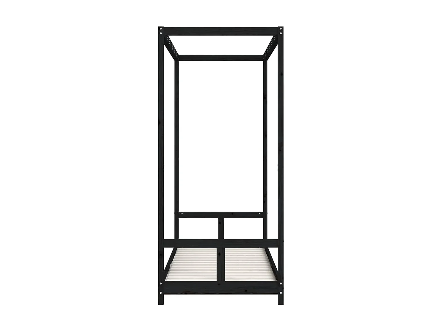 Cama infantil 80x200 cm pinho maciço preto PT505218