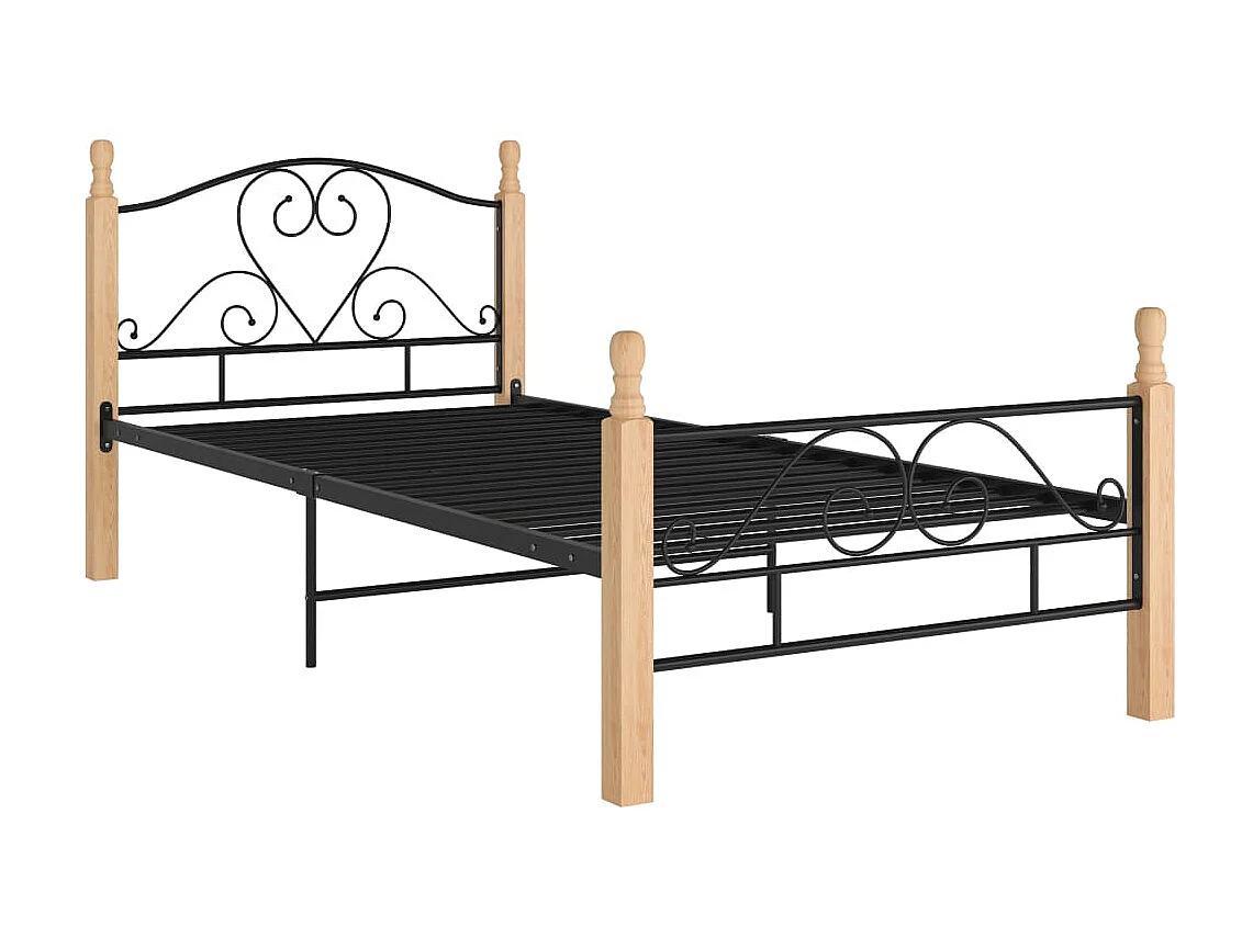 Cama 100x200 cm metal preto PT141583