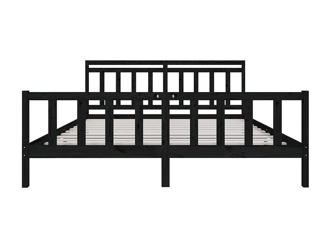 Lit-200x200 cm Noir Bois massif EGGB68132