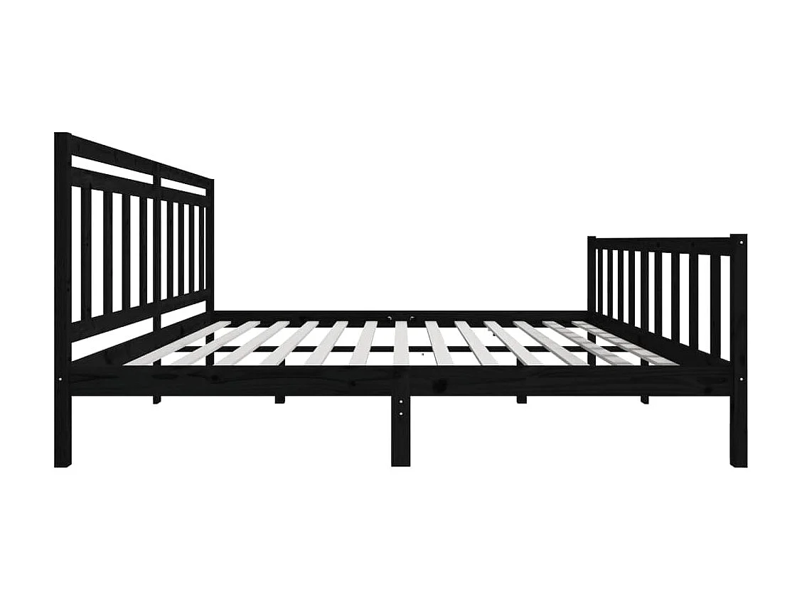 Lit-200x200 cm Noir Bois massif EGGB68132